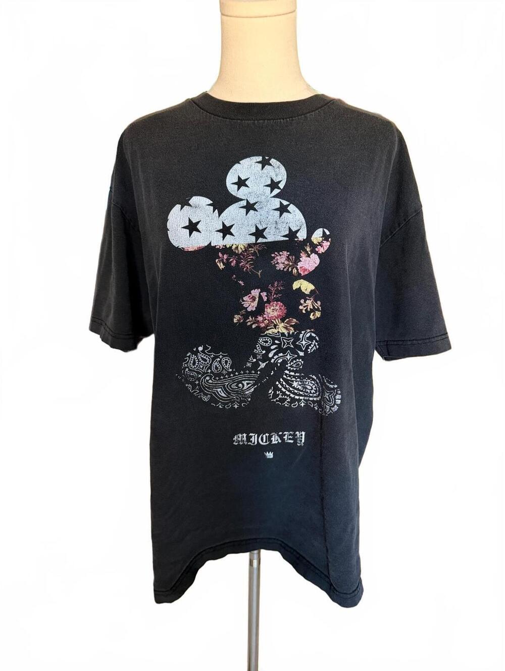 Neff Mickey Mouse Graphic Tee Black Vintage Style T-Shirt